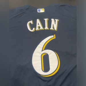 Milwaukee Brewers #6 Cain jersey size XL